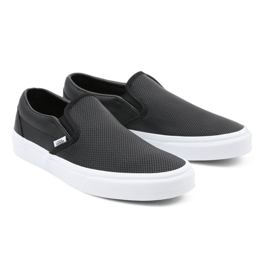Men's Vans Perf Leather Classic Slip-On Shoes India Online - Black [HD0758163]